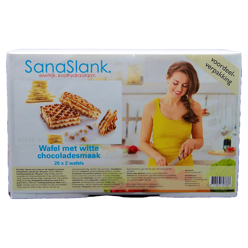 Xxl wafel met witte chocoladesmaak