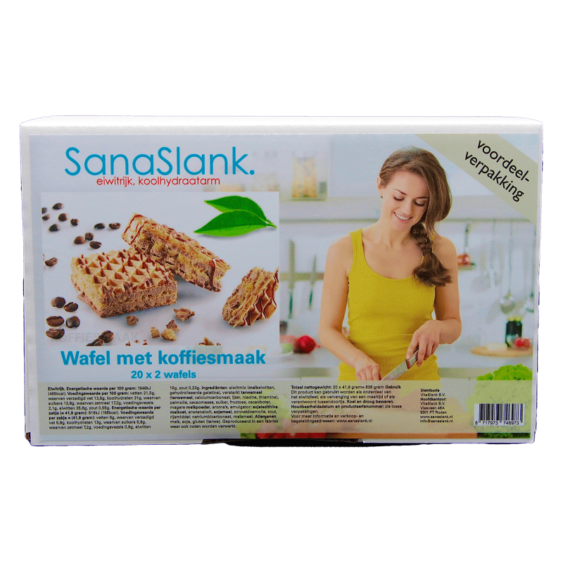 Xxl wafel met koffiesmaak (20 verpakkingen)