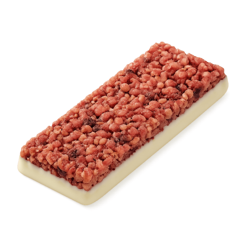 Eiwitrijke crisp reep – rode vruchten & witte chocolade