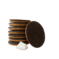 Kokoskoekjes met een pure chocoladelaag (4 zakjes)