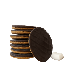 Kokoskoekjes met een pure chocoladelaag (4 zakjes)
