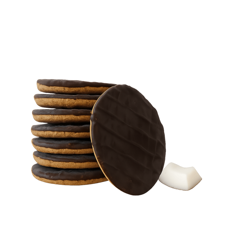 Kokoskoekjes met een pure chocoladelaag (4 zakjes)